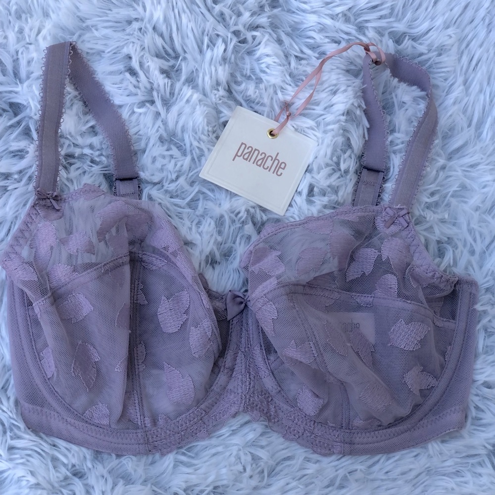Panache Corrine Sheer Balcony Bra in Thistle